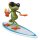 Sticker Surfer Frosch I 10 x 10 cm