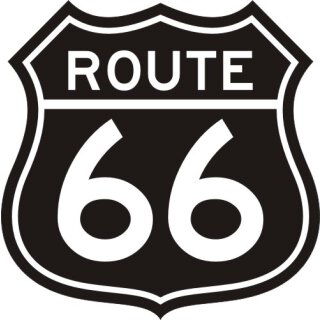 Aufkleber Route 66 I 10 x 10 cm I schwarz