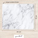 Mauspad mit Motiv Marmor Look weiß - 24 x 19 cm...