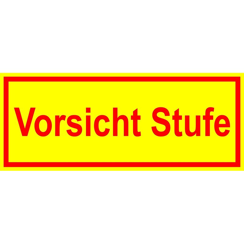 Aufkleber Vorsicht Stufe!, Größe
