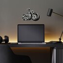 Wandtattoo Custom-Bike I Schwarz/Weiß I 13,7 x 10 cm I Harley, Moped, Chopper I Tür-Aufkleber, Matt laminiert, Vergilbungsfrei, Raufaser geeignet I kfz609