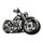 Wandtattoo Custom-Bike I Schwarz / Wei&szlig; I 13,7 x 10 cm I Harley, Moped, Chopper I T&uuml;r-Aufkleber, Matt laminiert, Vergilbungsfrei, Raufaser geeignet I kfz_609