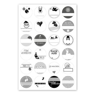 Set Weihnachtsaufkleber zum Beschriften