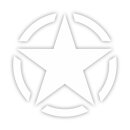 Aufkleber "Army Stern, weiß", Ø...