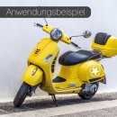 Aufkleber "Army Stern, weiß", Ø 20cm, kfz383, außenklebend für Auto, LKW, Motorrad, Moped, Mofa, Roller, Fahrzeuge, UV- und witterungsbeständig, für Waschanlagen geeignet