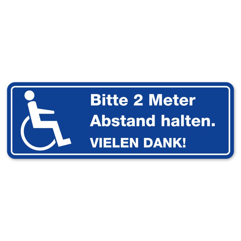 Bitte Abstand halten Rollstuhl Schild mit Saugnapf,für Auto,KFZ,Scheibe 8,5x11cm 