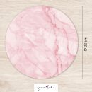 Mauspad mit Motiv Marmor Look rosa wei&szlig; &Oslash; 22 cm abwischbare Oberfl&auml;che I dv_671