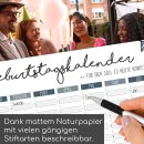 Whiteboard Geburtstagskalender Konfetti I DIN A3 I jahresunabhängig