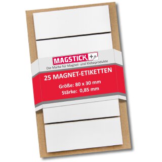 beschreibbare Magnet-Etiketten MAGSTICK&reg; I wei&szlig; I magnetische Beschriftungsfolie beschreibbar Magnet-Streifen zum Beschriften