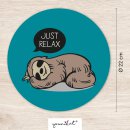 Mauspad Faultier Just Relax I rund &Oslash; 22 cm