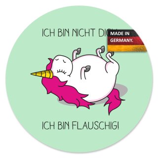 Einhorn-Mauspad mit Spruch in grün I Ø 22 cm