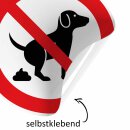 Hinweis-Aufkleber Hunde koten verboten I rund &Oslash; 10 cm