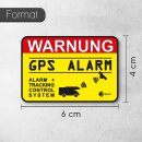 2 Aufkleber GPS Alarm 6x4 cm au&szlig;enklebend rechteckig UV + wetterfest I Hinweis Achtung Alarmgesichert f&uuml;r Fahrzeug-Fenster Wohnmobil Sticker gelb I hin_005