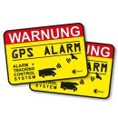 2er Set Hinweis-Aufkleber GPS Alarm, Tracking System | hin_005 | 6x4cm au&szlig;enklebend | iSecur | Achtung Warnung GPS gesichert Wohnmobil Wohnwagen