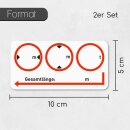 Hinweis-Aufkleber Fahrzeugmaße 2x I Größe I Länge x Breite x Höhe x Gewicht I 10 x 5 cm