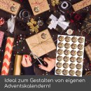 Adventskalender-Sticker I braun Gold