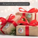 younikat 24 Adventskalender-Zahlen-Aufkleber, grau Silber I rund Ø 4 cm I DIY Sticker Set I Weihnachtsaufkleber Geschenk-Aufkleber dv508