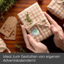younikat 24 Adventskalender-Zahlen-Aufkleber, grau Silber I rund Ø 4 cm I DIY Sticker Set I Weihnachtsaufkleber Geschenk-Aufkleber dv508