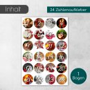 Adventskalender-Sticker Weihnachten