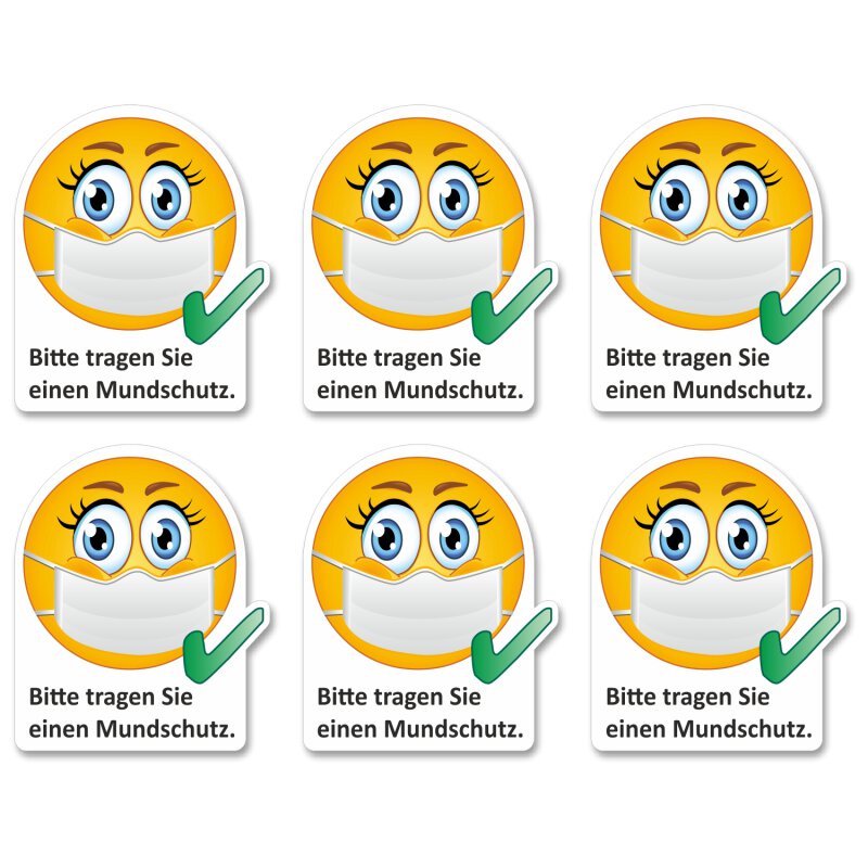 Aufkleber „HIER BITTE MUNDSCHUTZ TRAGEN“ – Ca. 9,5 Cm, PVC, Wetterfest, Selbstklebend, Für Tür Oder Schaufenster