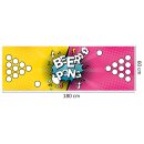 Beer Pong Set I 180 x 60 cm I Pop Art Design I Inkl. 22 Partybechern und 6 B&auml;llen