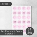 24 Aufkleber Freudentränen-Sammler I dv133 rosa I Ø 4 cm I Set Freudentränen-Sticker Hochzeits-Sticker I Taschentuch Tränen Hochzeit Dekoration