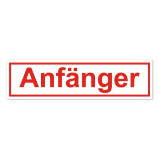 Auto-Magnet-Schild Anf&auml;nger I 29,7 x 8 cm 