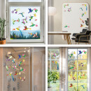 20er Set Fensterbild Kolibri mit Blumen I V&ouml;gel beidseitig bunt