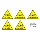 5 Stück iSecur Aufkleber Alarm I innenklebend I...