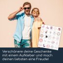 25 Hochzeits-Aufkleber I rosa
