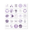 25 Hochzeits-Aufkleber I flieder