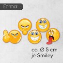 5er Set Smiley-Aufkleber I &Oslash; 5 cm
