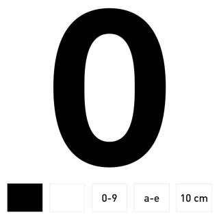 Zahlen-Aufkleber Nr. - in schwarz I H&ouml;he 10 cm I selbstklebende Haus-Nummer