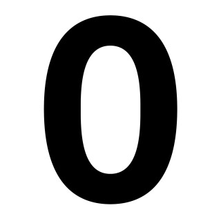 Zahlen-Aufkleber Nr. 0 in schwarz I H&ouml;he 10 cm I selbstklebende Haus-Nummer 0 Schwarz