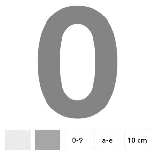 Zahlen-Aufkleber Nr. - in silberI H&ouml;he 10 cm I selbstklebende Haus-Nummer