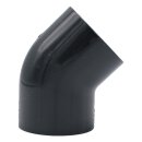 PVC-Winkel 45° I 63mm I 2 Zoll I Klebemuffe mit 2-Anschlüssen I Verrohrung