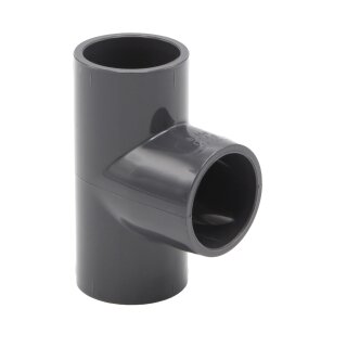 PVC-Muffe T-Stück 90° I 25mm I 3/4 Zoll I Klebemuffe I PVC-Rohrmuffe mit 2-Anschlüssen I Rohr-Verbindungsstück PVC-Fitting I bm068