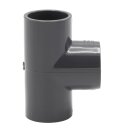 PVC-Muffe T-Stück 90° I 25mm I 3/4 Zoll I Klebemuffe I PVC-Rohrmuffe mit 2-Anschlüssen I Rohr-Verbindungsstück PVC-Fitting I bm068