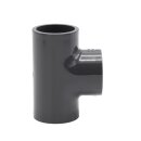 PVC-Muffe T-Stück 90° I 32mm I 1 Zoll I Klebemuffe I PVC-Rohrmuffe mit 2-Anschlüssen I Rohr-Verbindungsstück PVC-Fitting I bm067