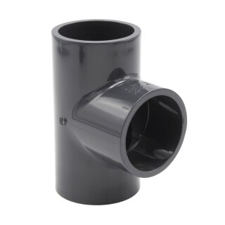 PVC-Muffe T-Stück 90° I 50mm I 1 1/2 Zoll I Klebemuffe I Rohrmuffe mit 2-Anschlüssen I Rohr-Verbindungsstück Fitting I bm069