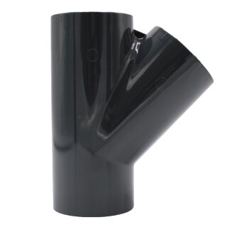 PVC T-Stück 45° Abzweigmuffe I 63 mm I für PVC-Rohre und PVC-Fittinge I bm_172
