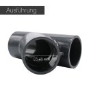 PVC T-Stück 45° Abzweigmuffe I 63 mm I für PVC-Rohre und PVC-Fittinge I bm_172