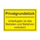 XXL-Warnschild I Privatgrundstück I Betreten verboten I Aluverbund-Schild I 60 x 40 cm I hin_426