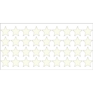 Reflektierendes Aufkleberset Sterne, 36 St&uuml;ck, reflex_029 wei&szlig;/silber