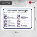 Anleitung zur Vorbeugung von Infektionen I 30 x 20 cm I Hinweis-Schild Gründlich Hände waschen und desinfizieren I Handdesinfektion I Hygienemaßnahmen Aushang I Beschilderung I hin603