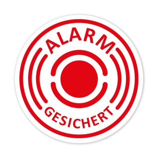 5er Aufkleber-Set Alarm-gesichert I &Oslash; 4 cm