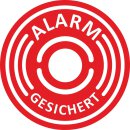 5er Aufkleber-Set Alarm-gesichert I &Oslash; 6 cm