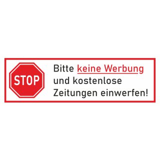 Briefkasten-Magnet Stop Bitte keine Werbung I 9 x 3 cm I wetterfest