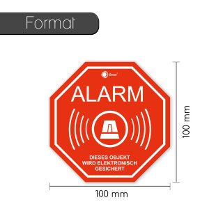 Adesivo Avviso Allarme Isecur 5x5 Cm, Per Vetri Casa Auto, Resistente UV, Made In Germany - 4