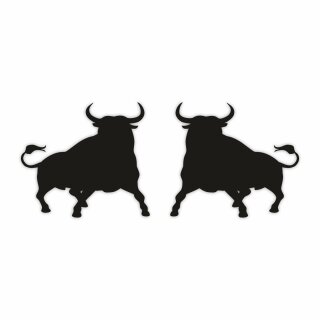 Aufkleber Stier 2x Autoaufkleber Schwarz 11 cm - Bulle el Toro Spanien Set für Auto - Wetterfest UV-Beständig - Urlaub Mallorca Andalusien Pamplona Barcelona I kfz516